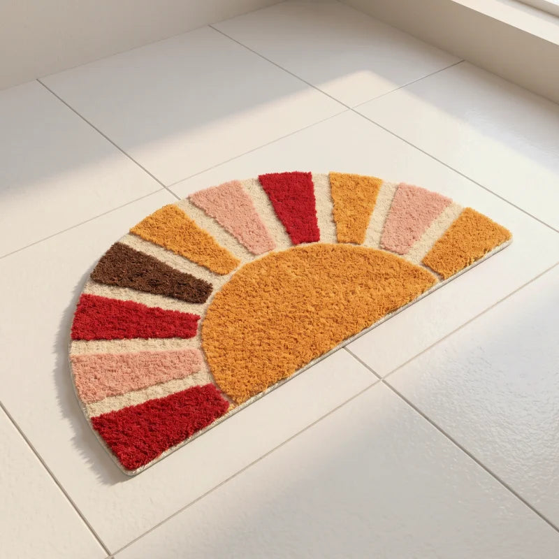 tapis de bain épais demi lune absorbant antidérapant sortie de douche