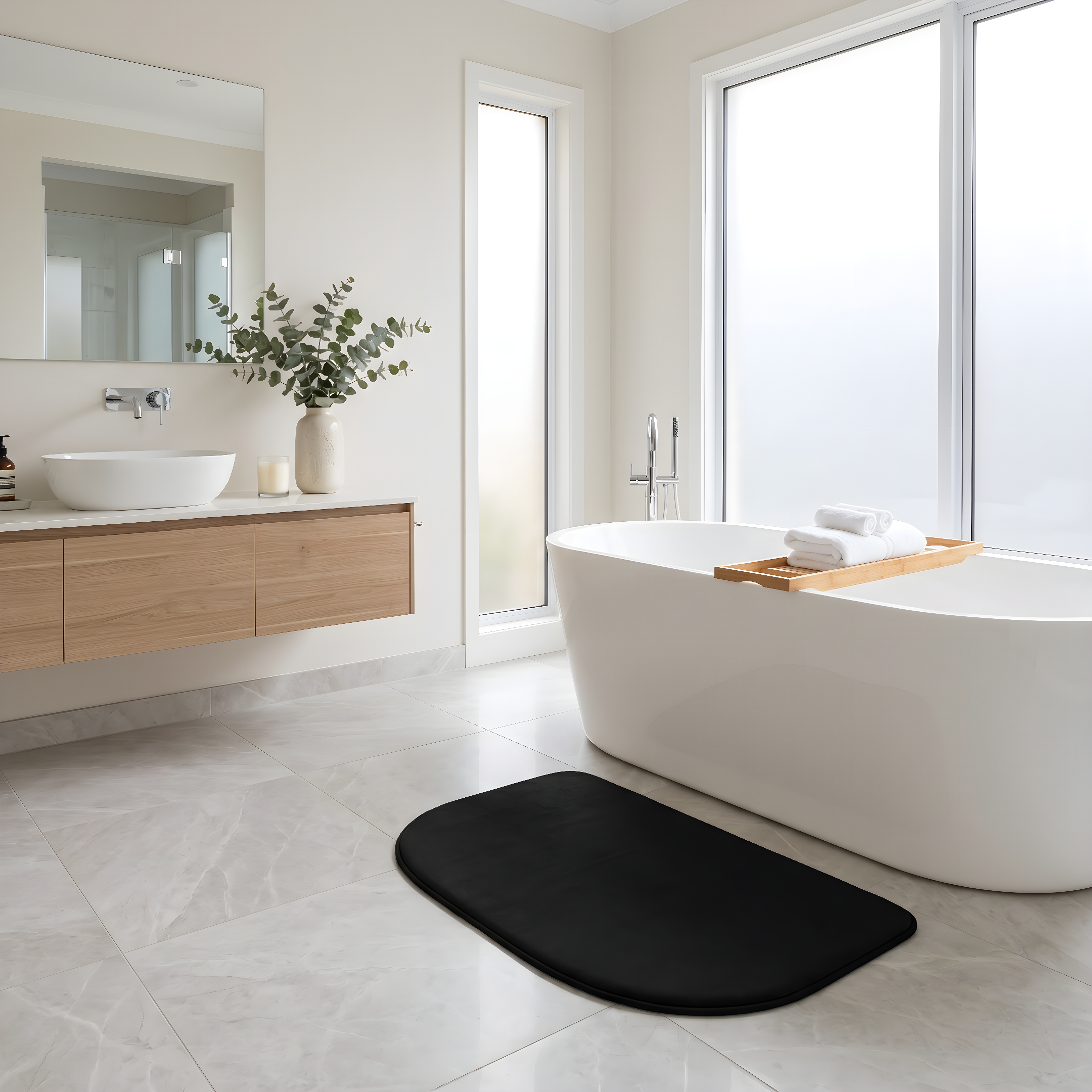Tapis de Bain Demi-Lune Noir