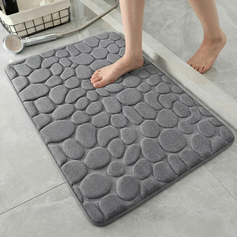 Tapis de bain antidérapant grande taille absorbant, séchage rapide, idéal pour grande salle de bain avec confort et sécurité optimale.