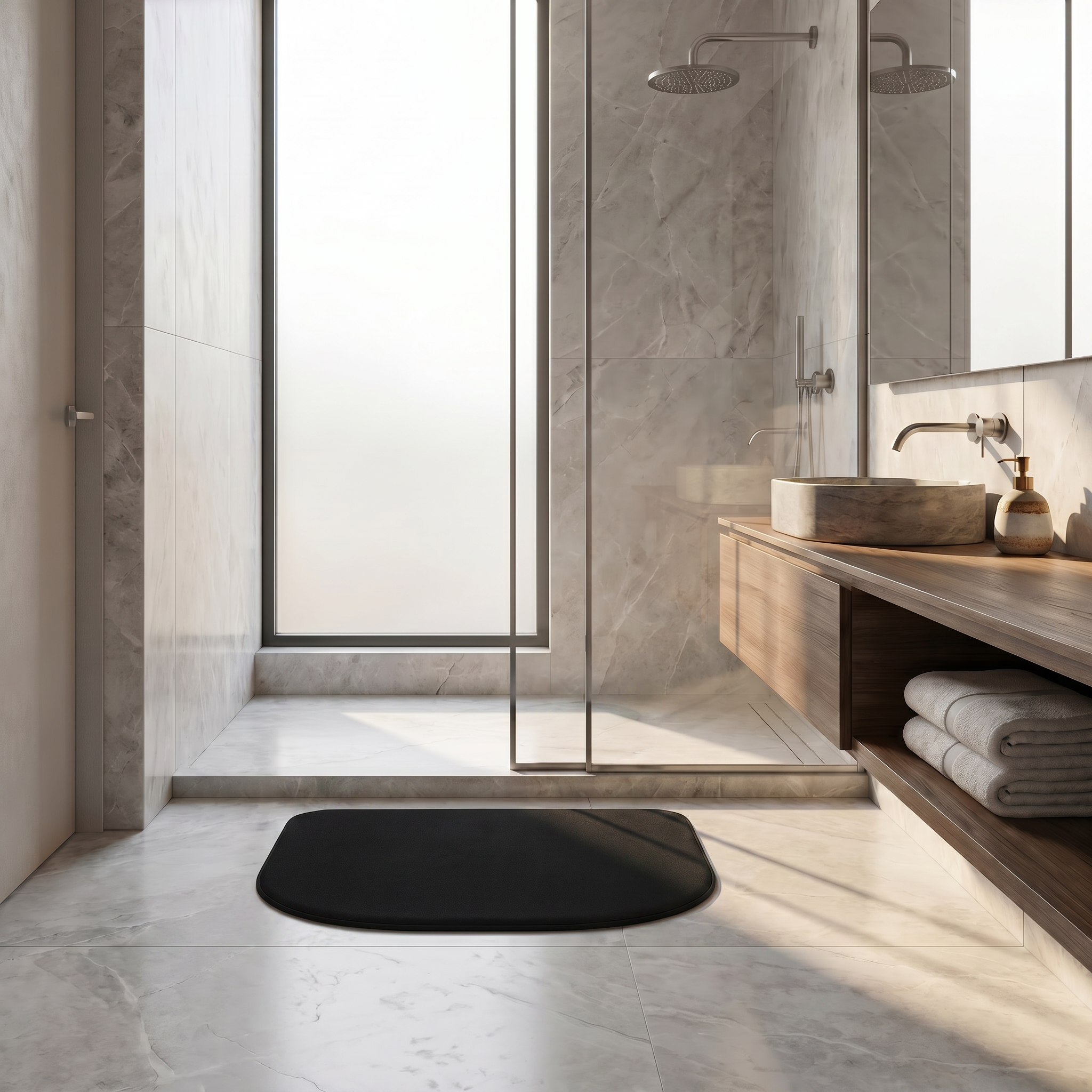 Tapis de Bain Demi-Lune Noir